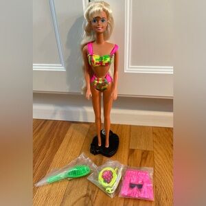 Superstar Hawaiian Fun Barbie Doll 1990 with New Accessories